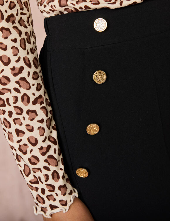 Pantalon fluide effet pont (noir) Pantalon fluide effet pont (noir)